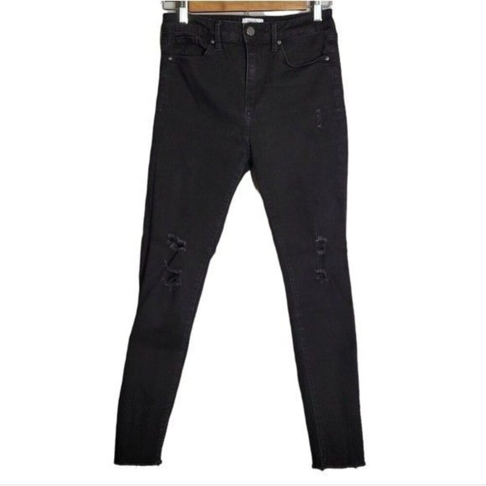 Simple Society Skinny Jeans Emo Goth‎ Skater Punk Distressed Holes Black sz 5/27